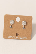 Load image into Gallery viewer, Wine Glass Stud Earrings