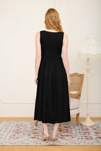 Load image into Gallery viewer, Boat Neck Sleeveless Basque Waist Midi Dress