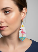 Load image into Gallery viewer, Flamingo Beaded Earrings