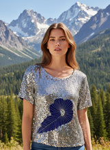 Load image into Gallery viewer, La Mieux Vintage Sequin Top M