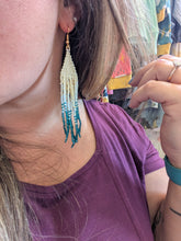 Load image into Gallery viewer, Turquoise Ombre Handbeaded Earrings