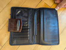 Load image into Gallery viewer, Brighton Vintage Croc Leather Bi Fold Wallet