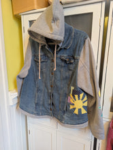 Load image into Gallery viewer, Mixed Media Denim Jacket XL