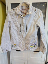 Load image into Gallery viewer, Custom Painted Floral White Utility Cotton Jacket S