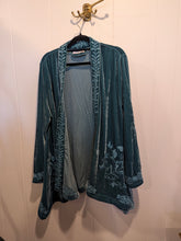 Load image into Gallery viewer, Floriana, Teal Velevet Cardigan - L