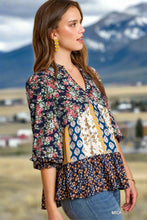 Load image into Gallery viewer, "Wava" Mixed Print Top