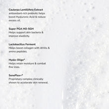 Load image into Gallery viewer, SeneGence Microbiome Boosting Serum ingredient list.