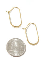 Load image into Gallery viewer, Oval Shaped Metallic Gold Or Silver Earrings