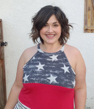 Load image into Gallery viewer, Patriotic Block Tank S-3X, Made in USA