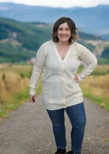 Load image into Gallery viewer, Ivory Ribbed Knit Cardigan