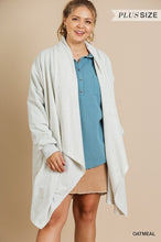 Load image into Gallery viewer, Heathered Open Front Cardigan- Curvy