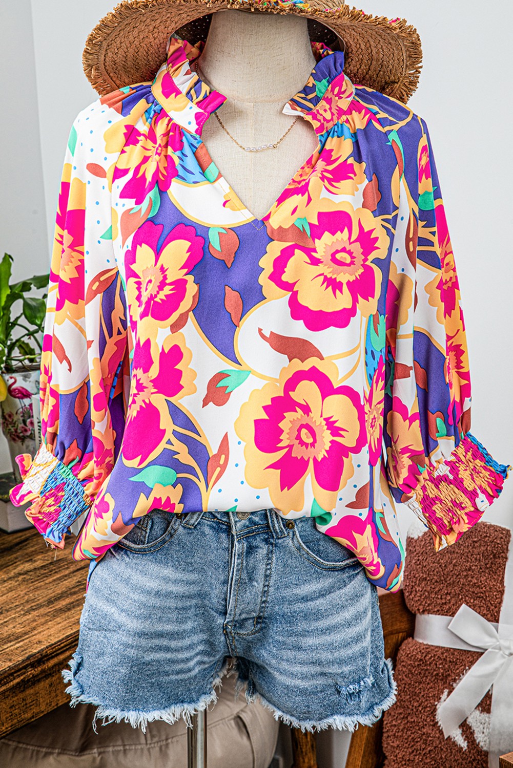 Floral Bubble Blouse