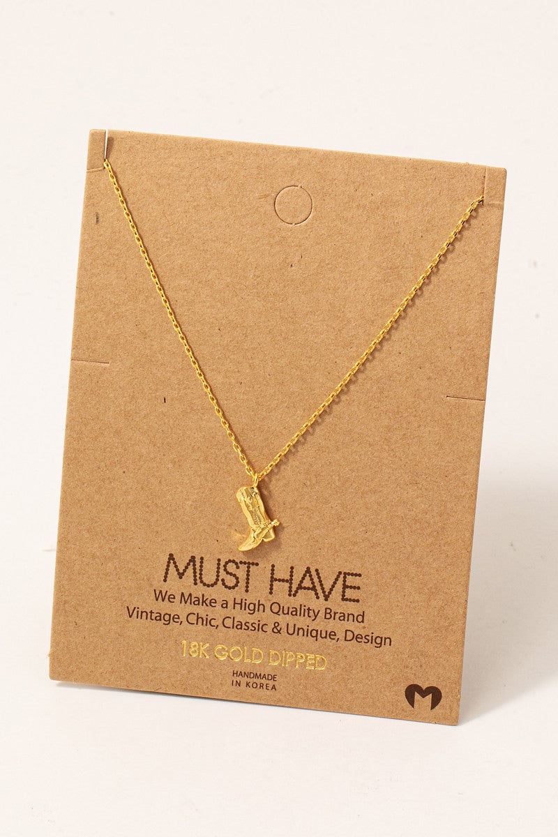 Cowboy Boots Necklace