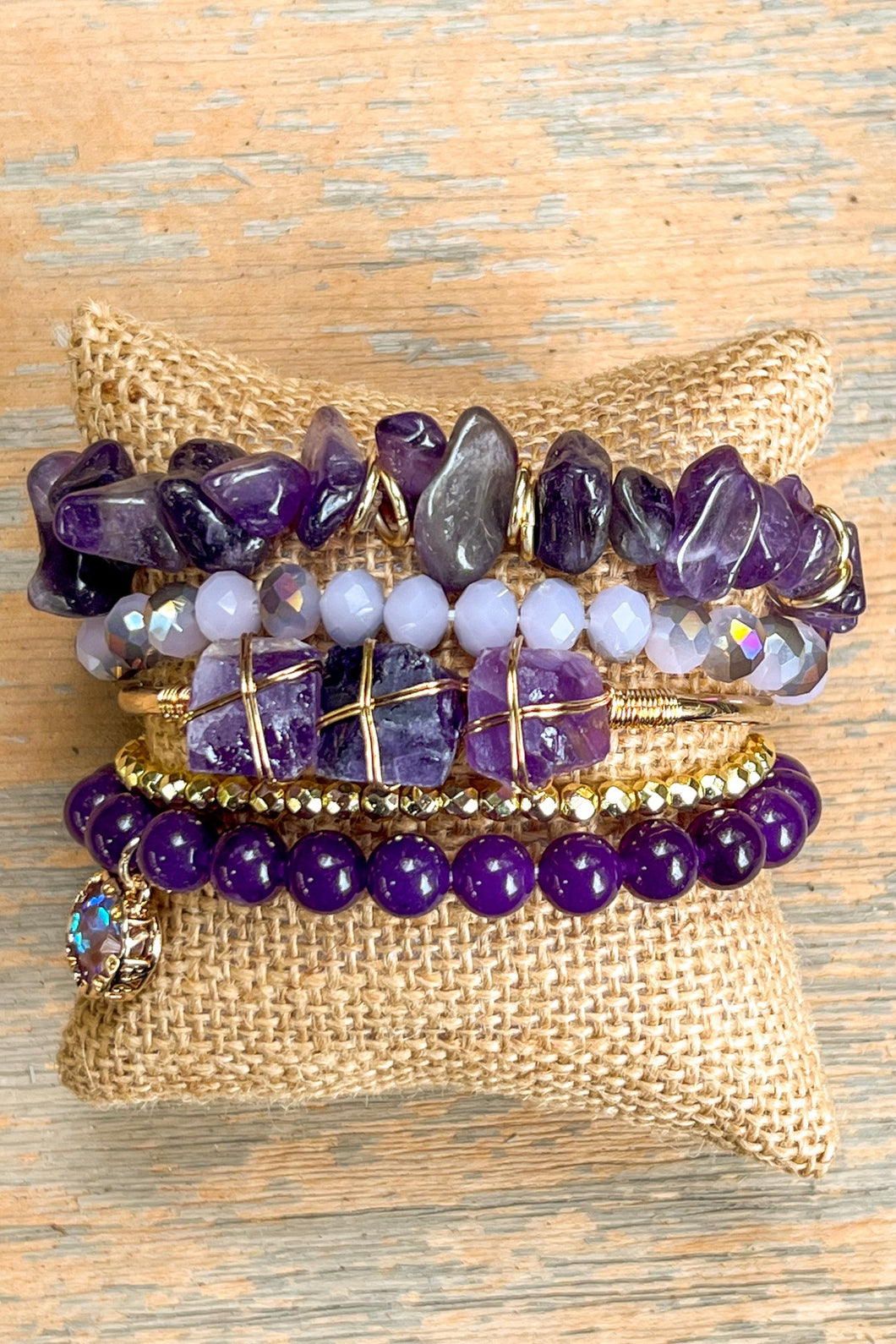 Skylar Amethyst Bracelet Set
