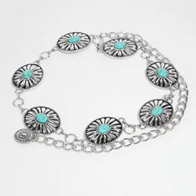 Load image into Gallery viewer, Western Concho Hoop Chain Belt
