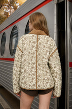 Load image into Gallery viewer, Floral Toile Collared Zip-up Quilted Jacket
