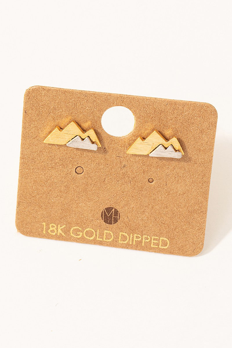 Two Toned Mountain Earrings