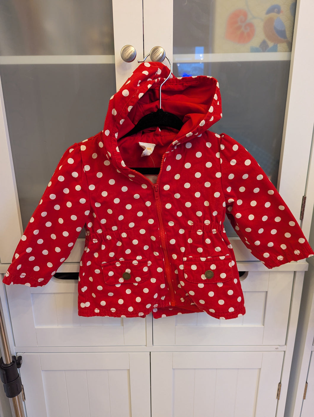 Gymboree Red/White Polka Dot Coat 6-12m