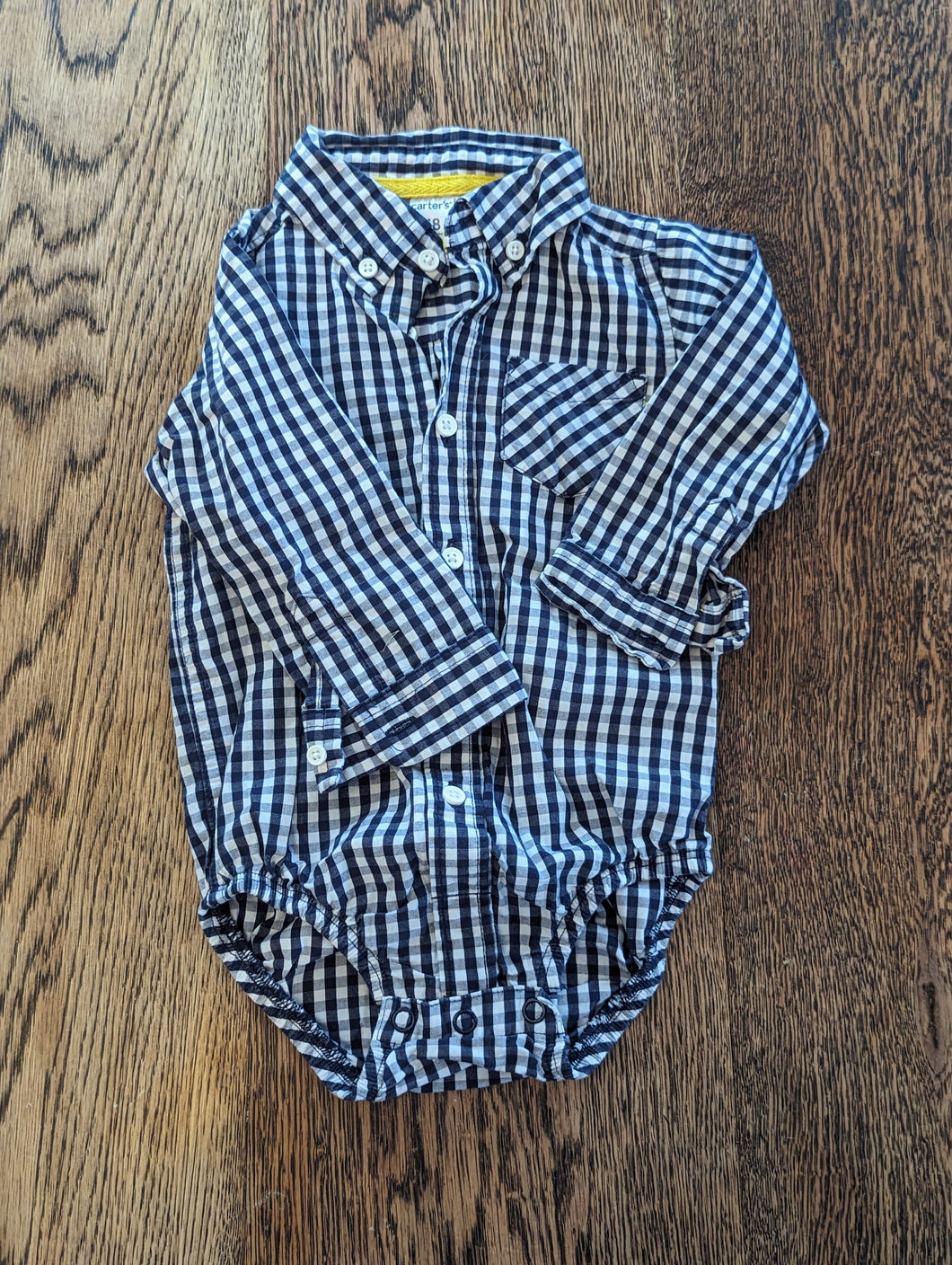 Carters Blue Check Button Up Size 18 Months