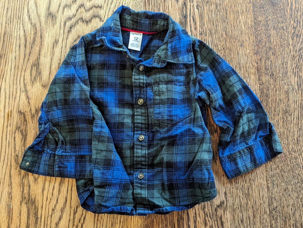 Carters Green and Blue Plaid 12 months