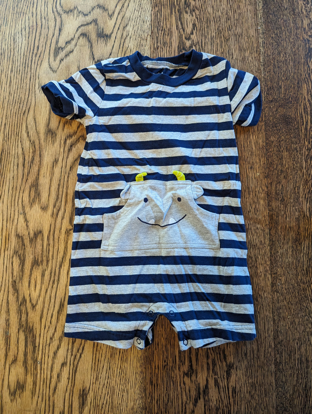 Carters Blue Striped Monster Romper 24 months