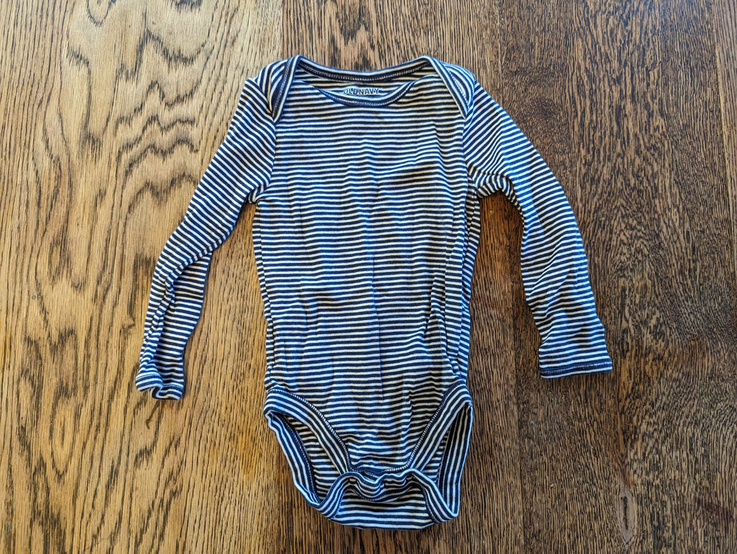 Old Navy Blue/White Striped Bodysuit  18-24 months