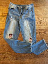 Load image into Gallery viewer, Jeans with Buffalo Check Patches size M
