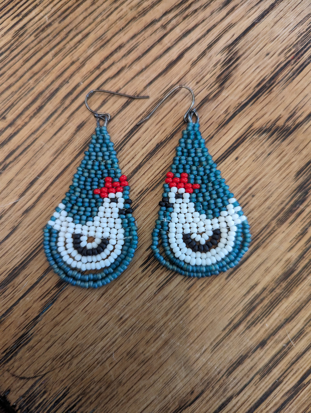 Chicken Beaded Loop Earrings