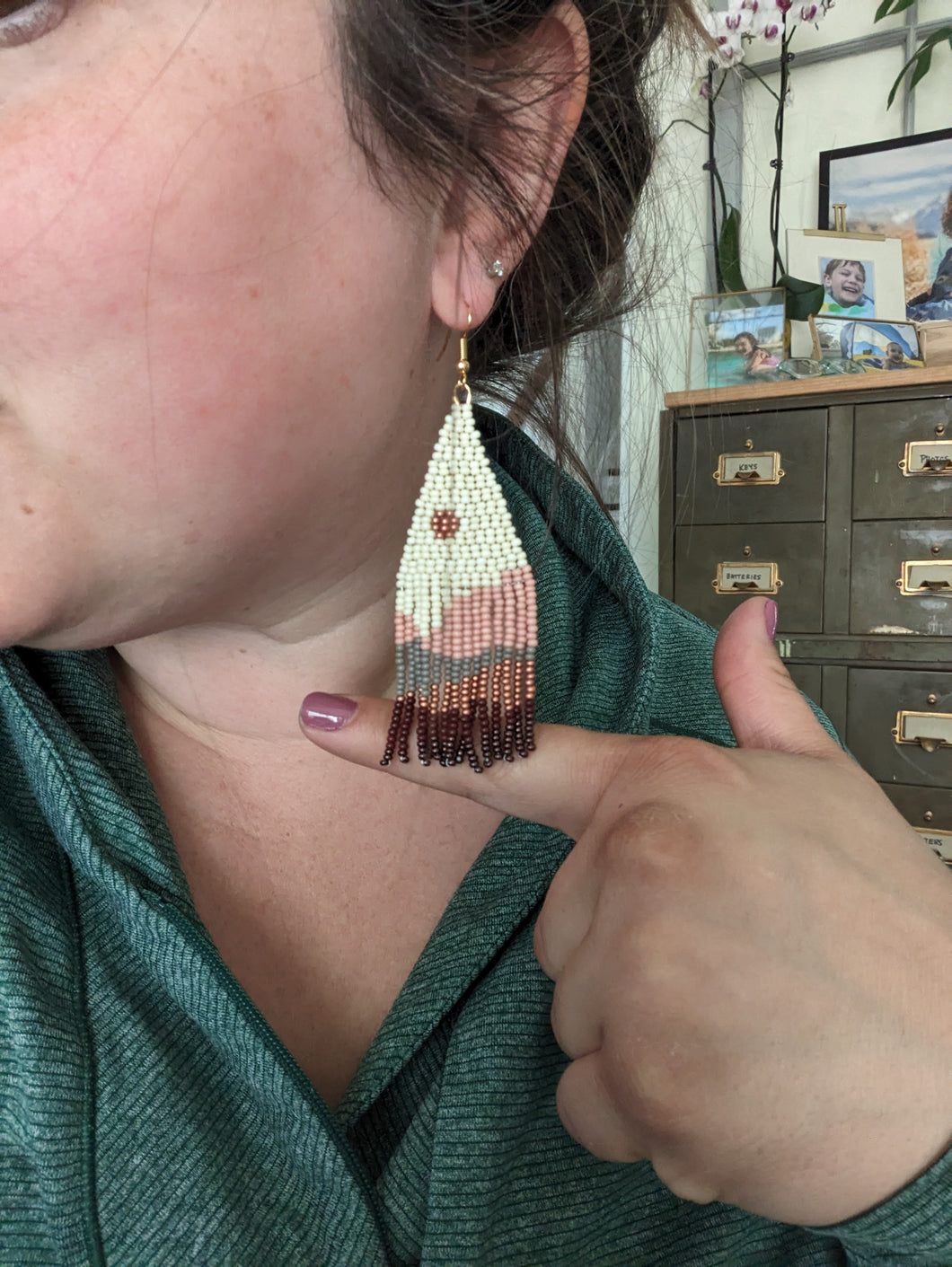 Sand Dunes at Sunset Beaded Earrings