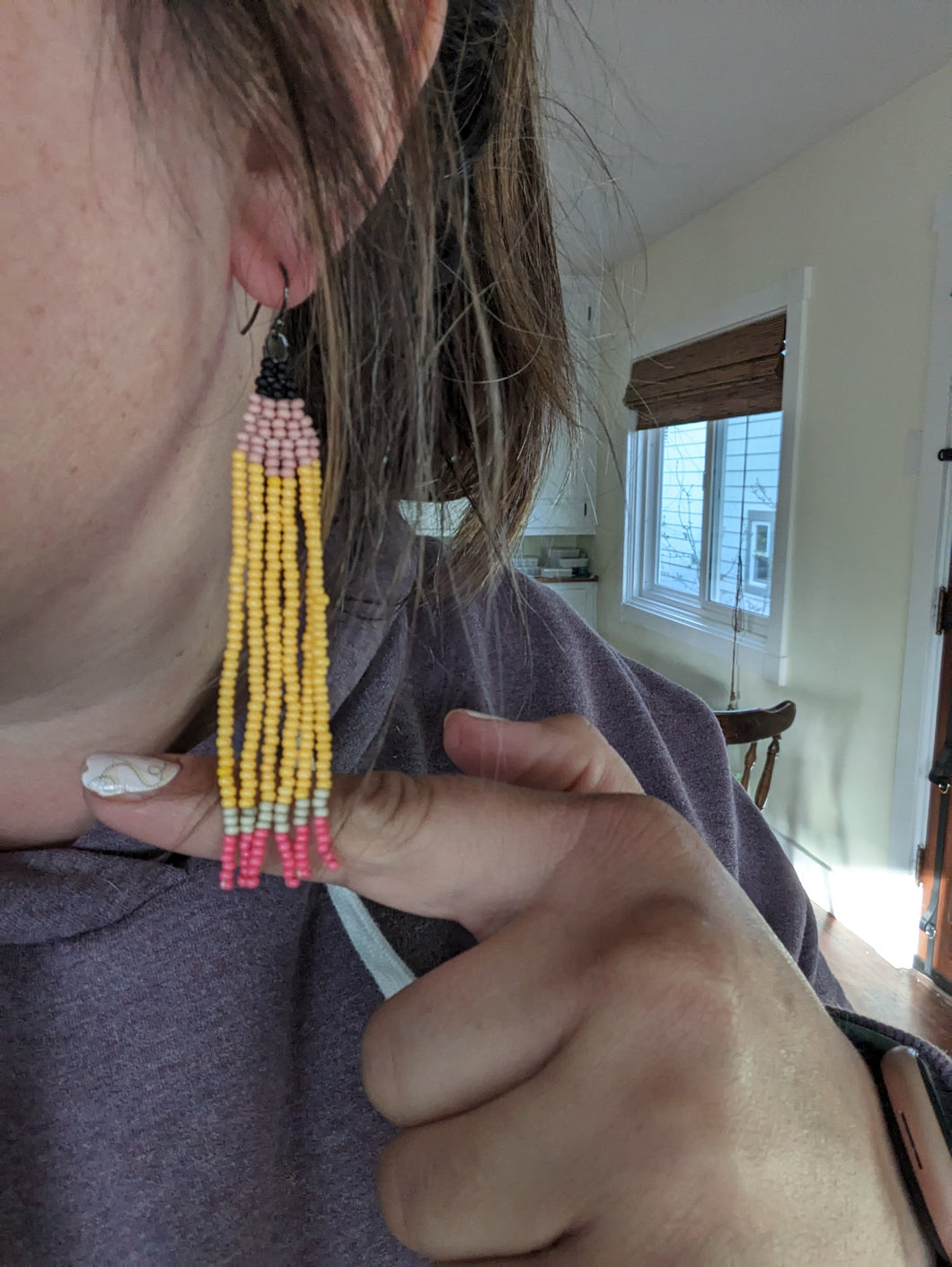 Pencil Beaded Earrings