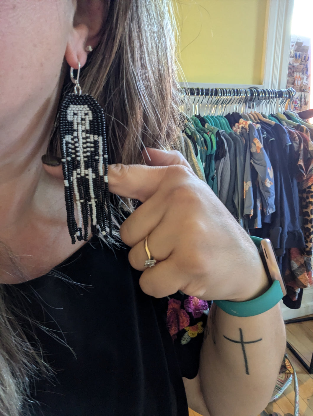 Skeleton Beaded Earrings