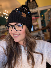 Load image into Gallery viewer, Sequin Pom Beanie
