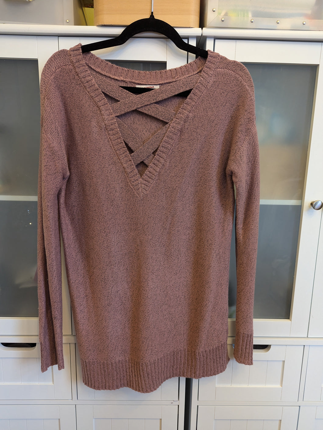 Arizona S CrissCross Pink Sweater