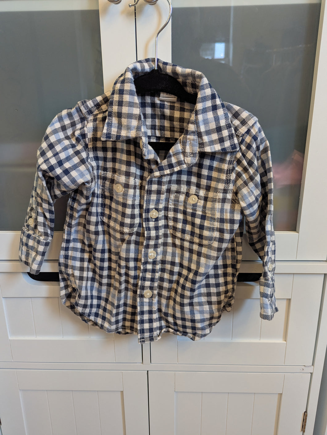 Gap Blue Check Flannel 12-18m