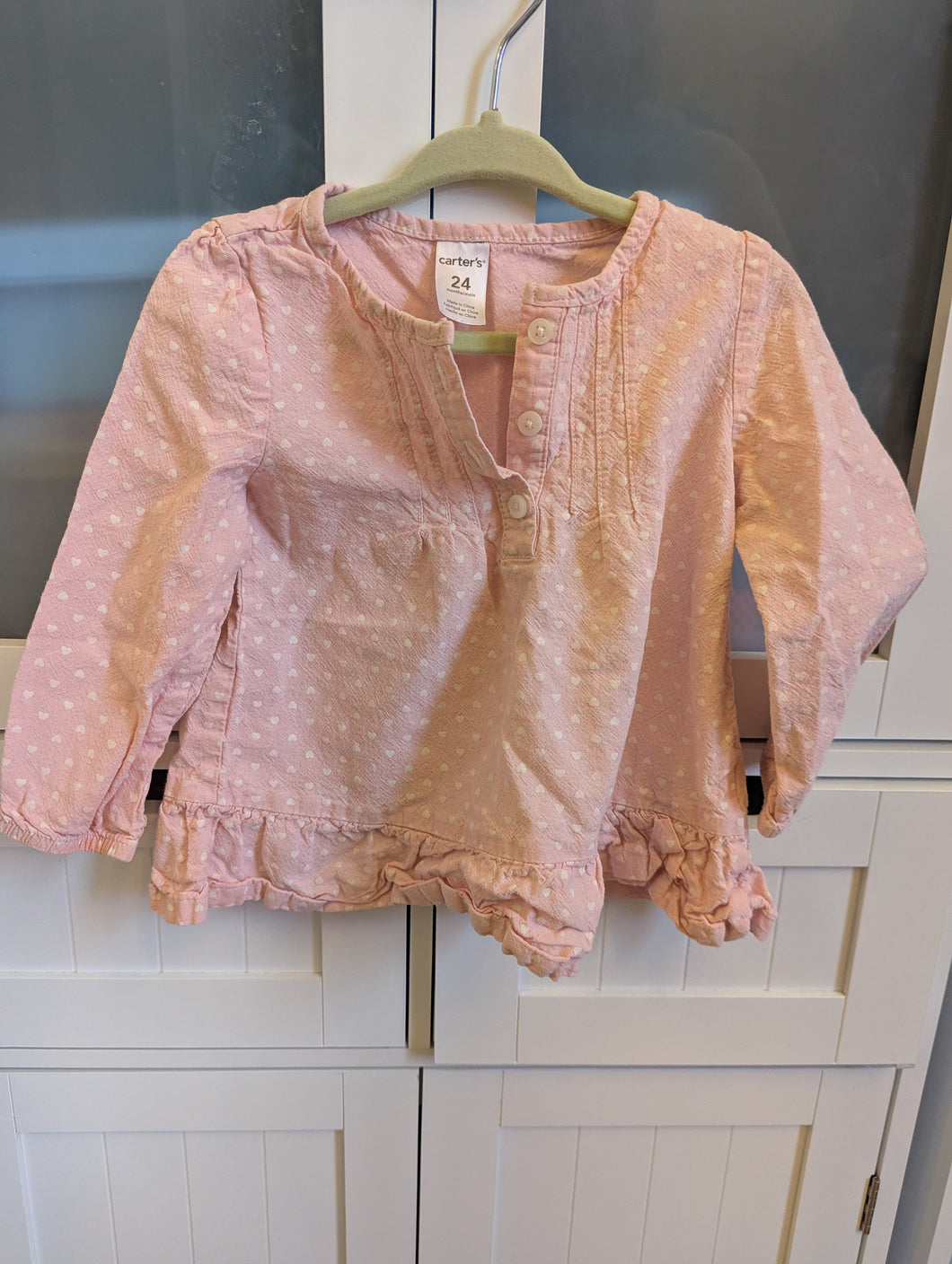 Carters Pink Heart Top 24M