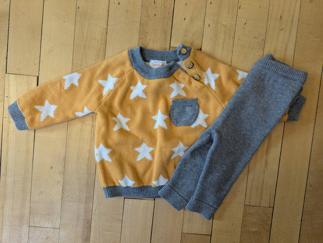Cat & Jack Yellow Star Outfit 0-3M