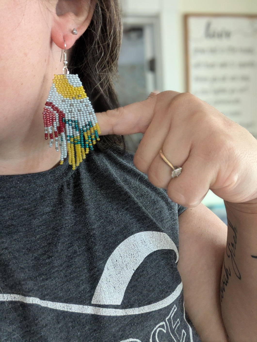 Floral and Geometric Earrings