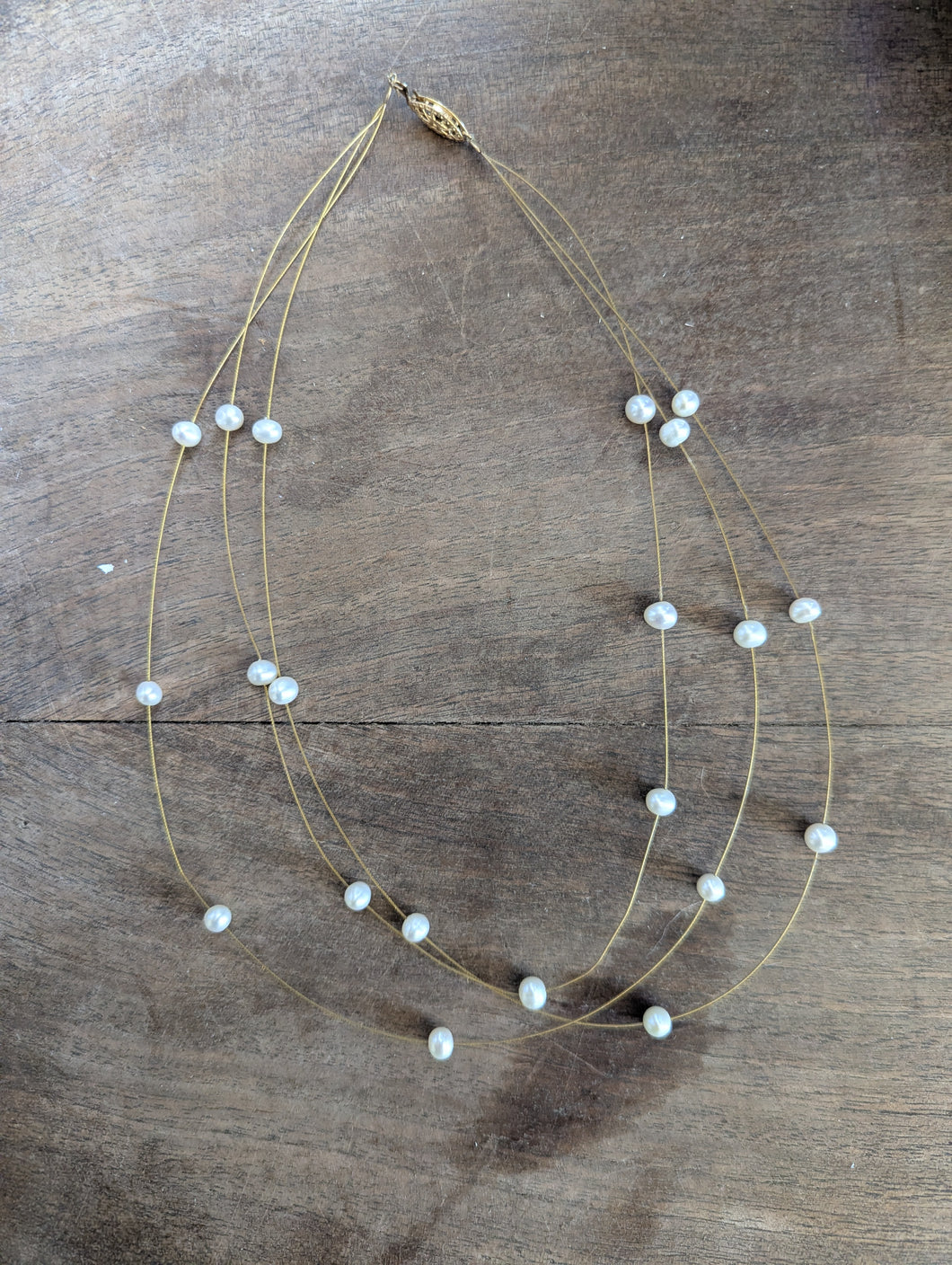 Chinese Freshwater Pearl Necklace Gold