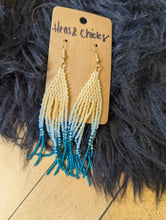 Load image into Gallery viewer, Turquoise Ombre Handbeaded Earrings
