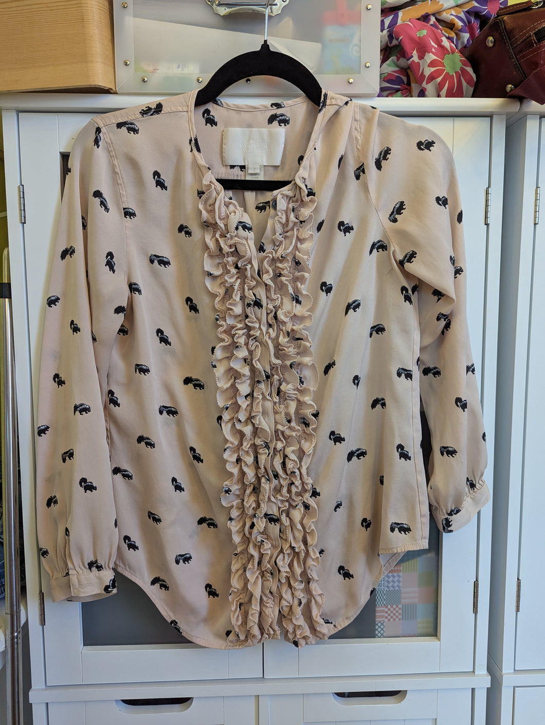 J.Crew Skunk Silk Shirt XS/2