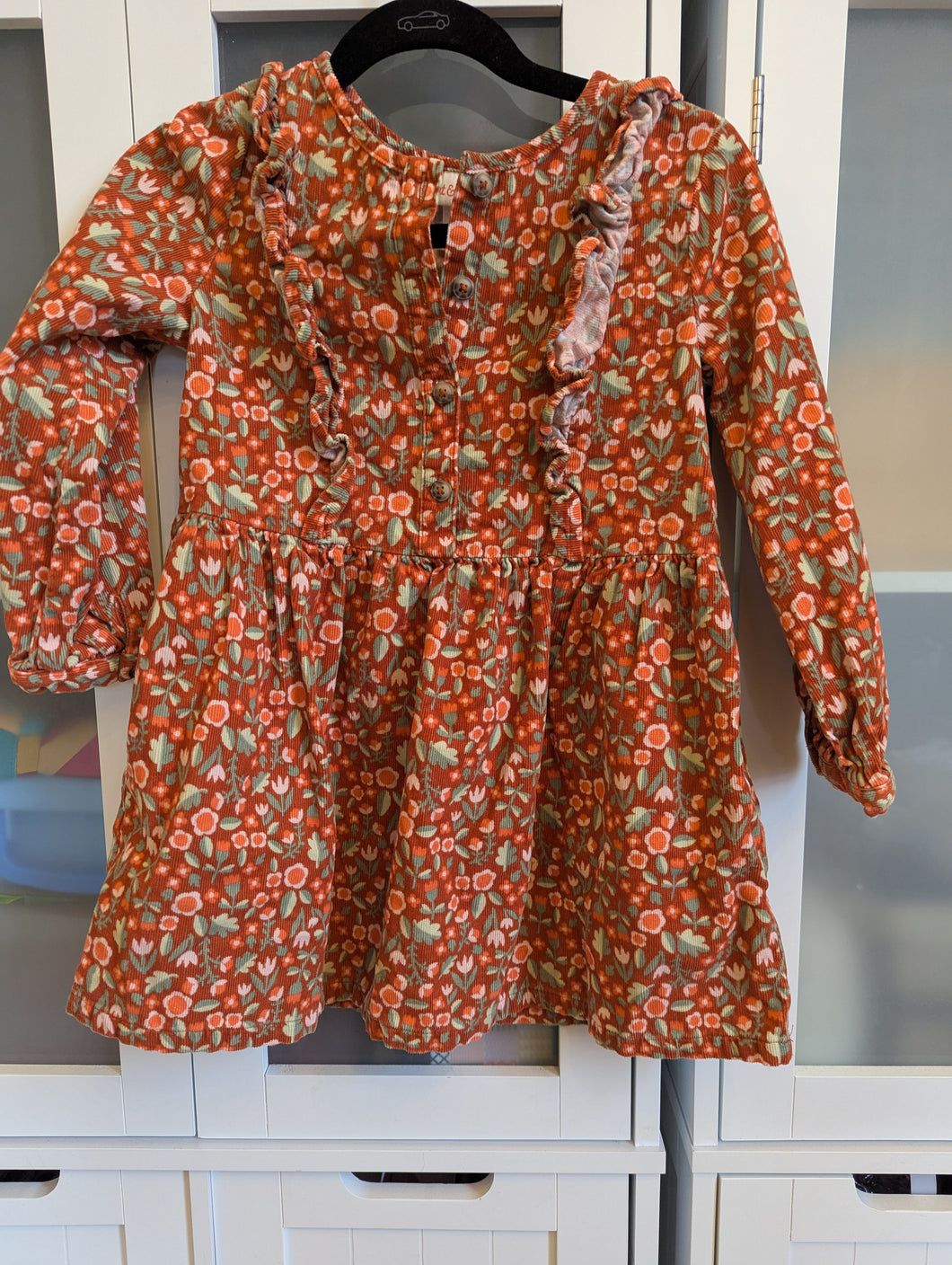 Cat & Jack Fall Floral Corduroy Dress 4T