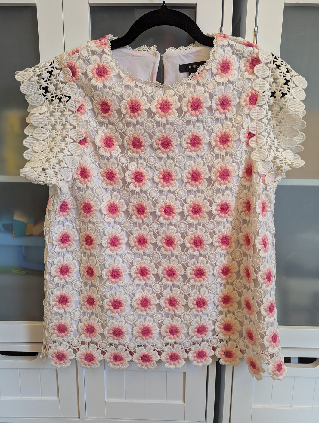Jcrew Floral Crochet Top XS