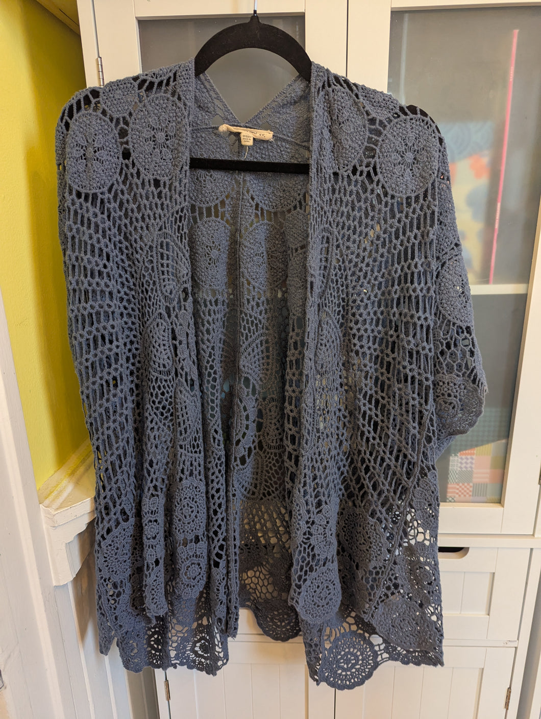 Indigo Thread Blue Crochet Kimono
