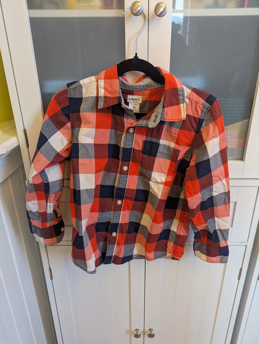 Carters Red/Blue Lg Checker Shirt 5t