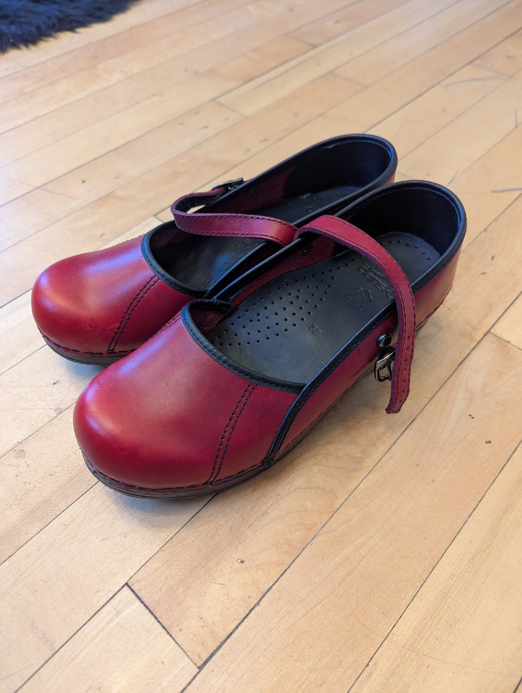 Red Dansko Mary Jane's 39