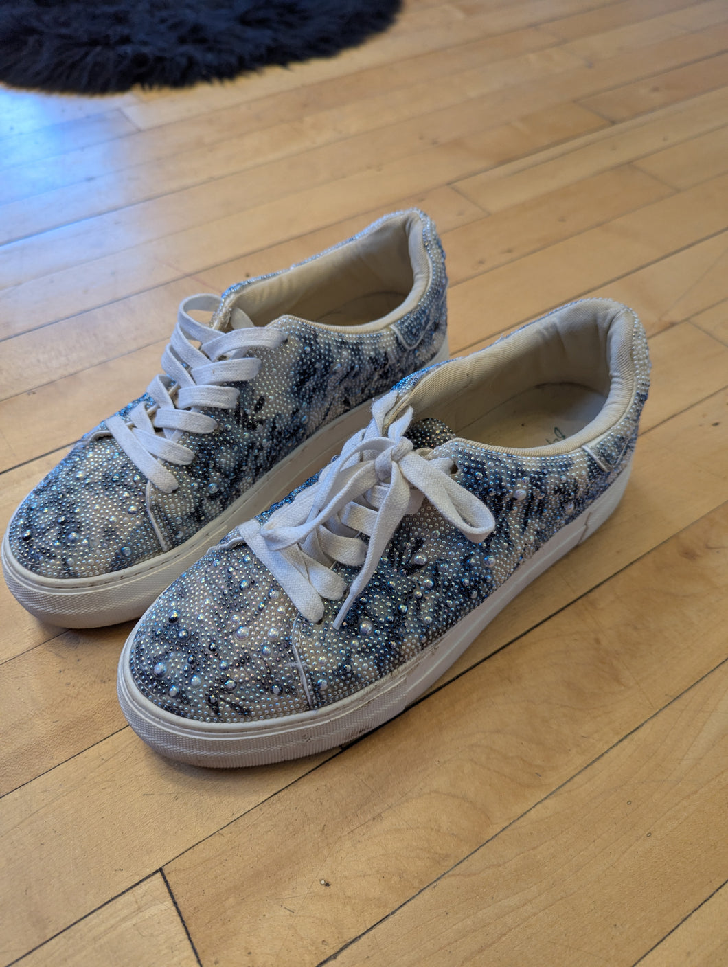 Betsy Johnson Jeweled Blue Tennis Shoes 8