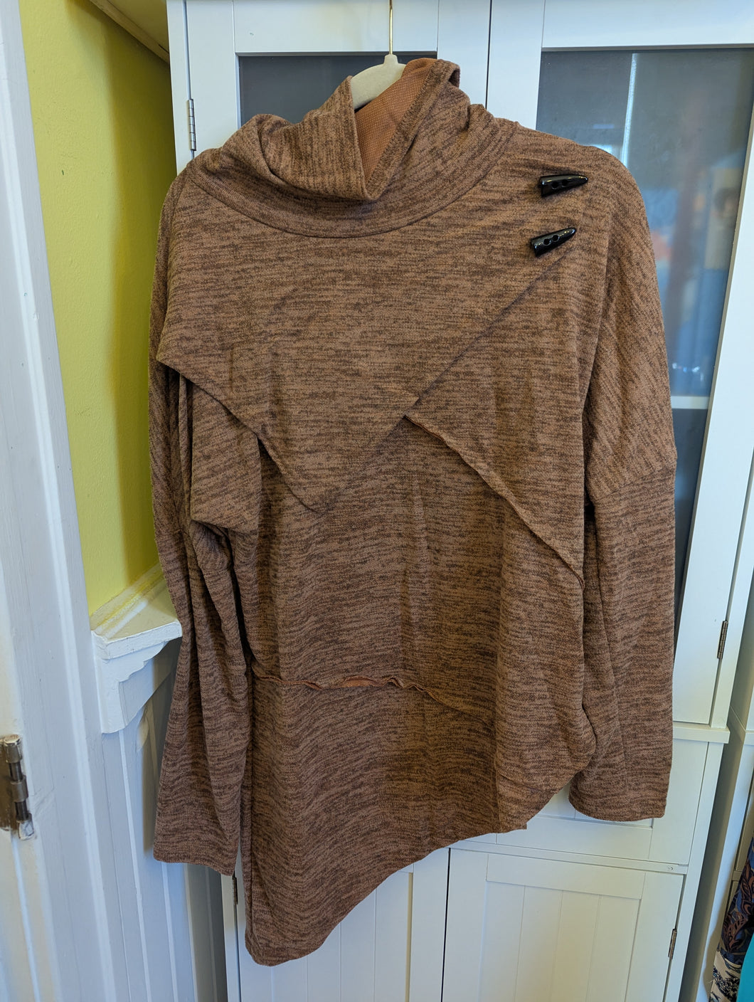 Textured Cowl Neck Sweater XL