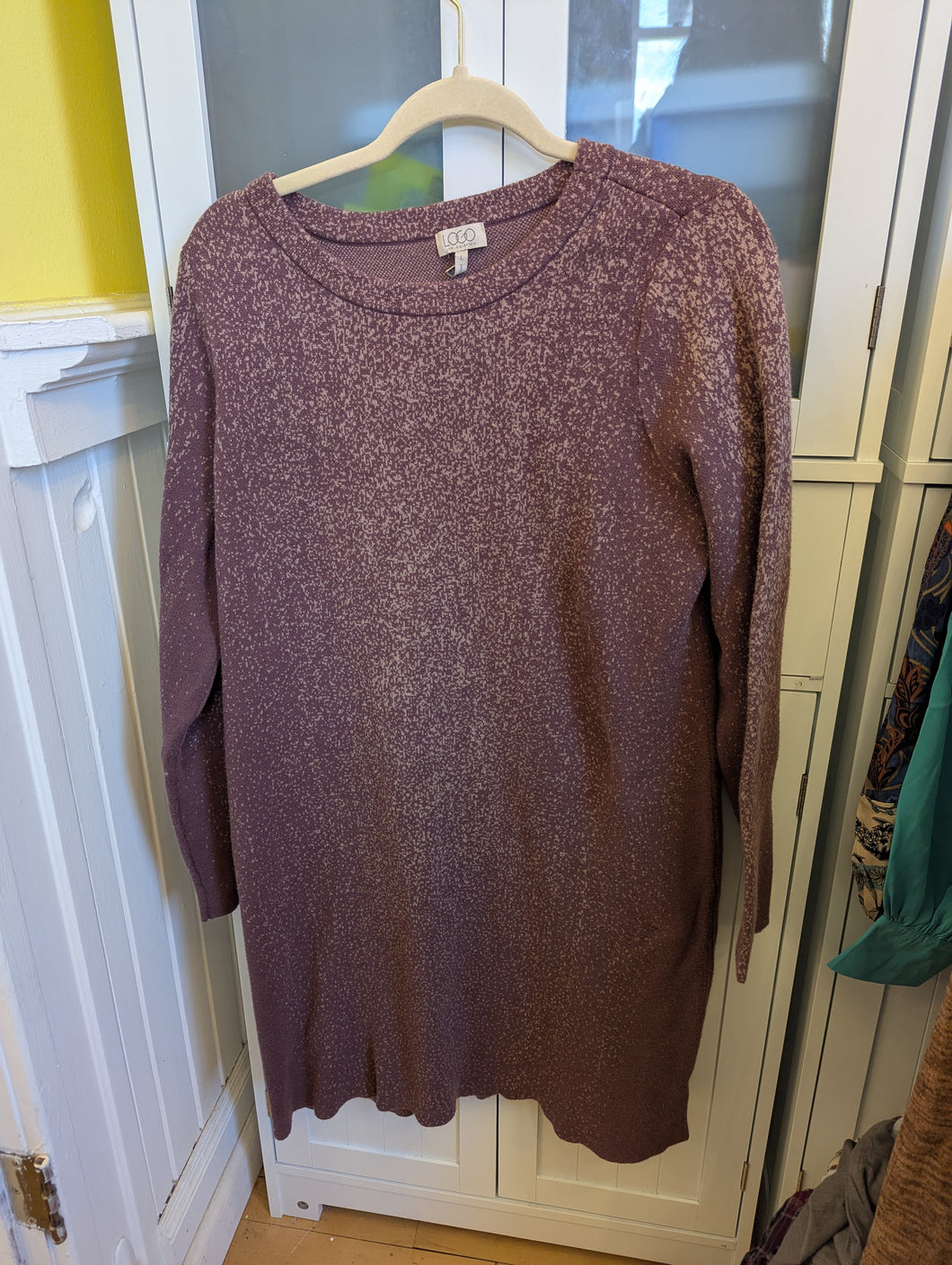 LOGO Purple Sweater Dress L