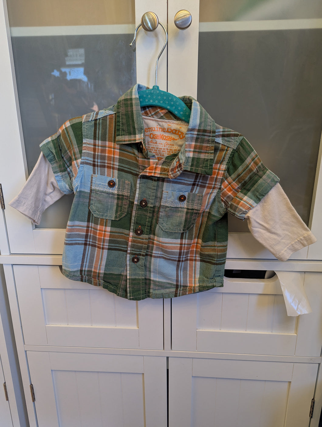 OshKosh Green Button Up 3M