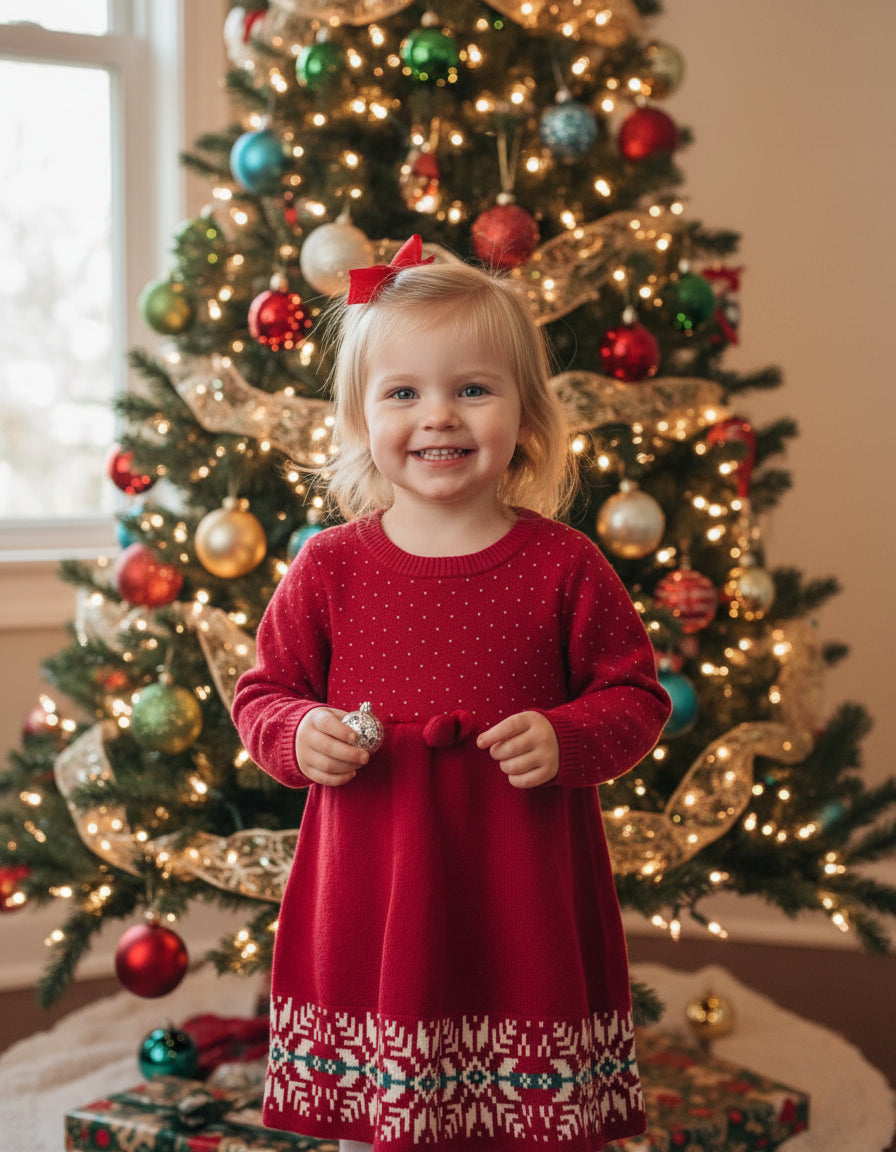 Hanna Andersson Christmas Sweater Dress 2T